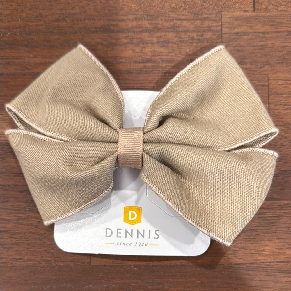 Tan Bow Hair Clip from Dennis uniform shop